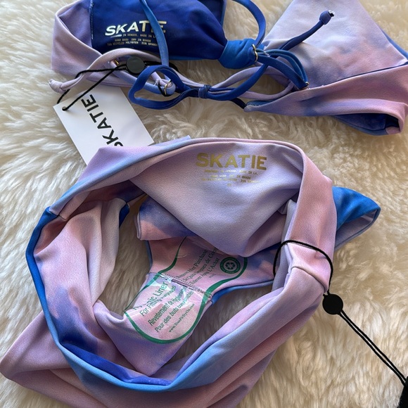 XS NWT Skatie Sarah top high waist bottom dream purple blue cloud bikini set - Picture 5 of 5